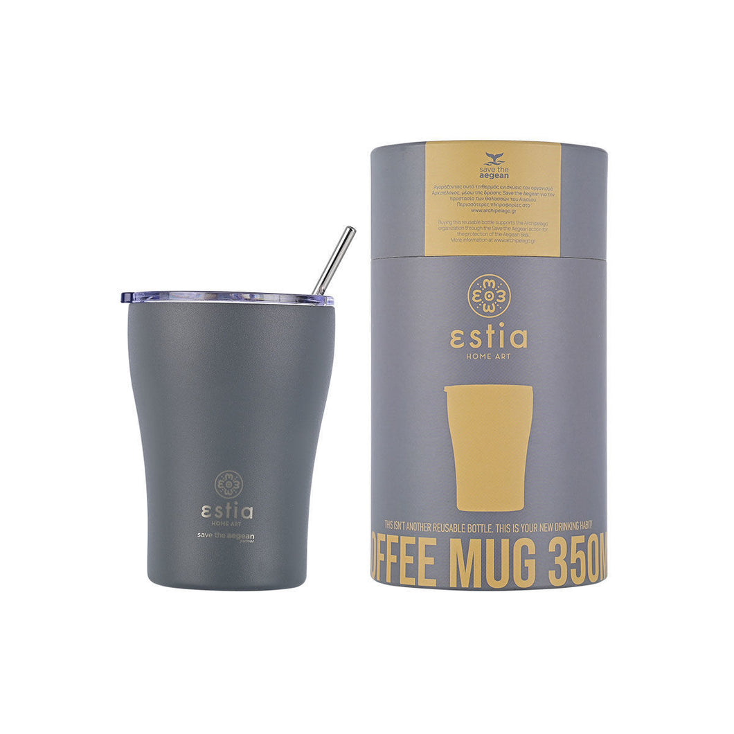 Θερμός Estia Coffee Mug Save The Aegean 350ml Fjord Grey