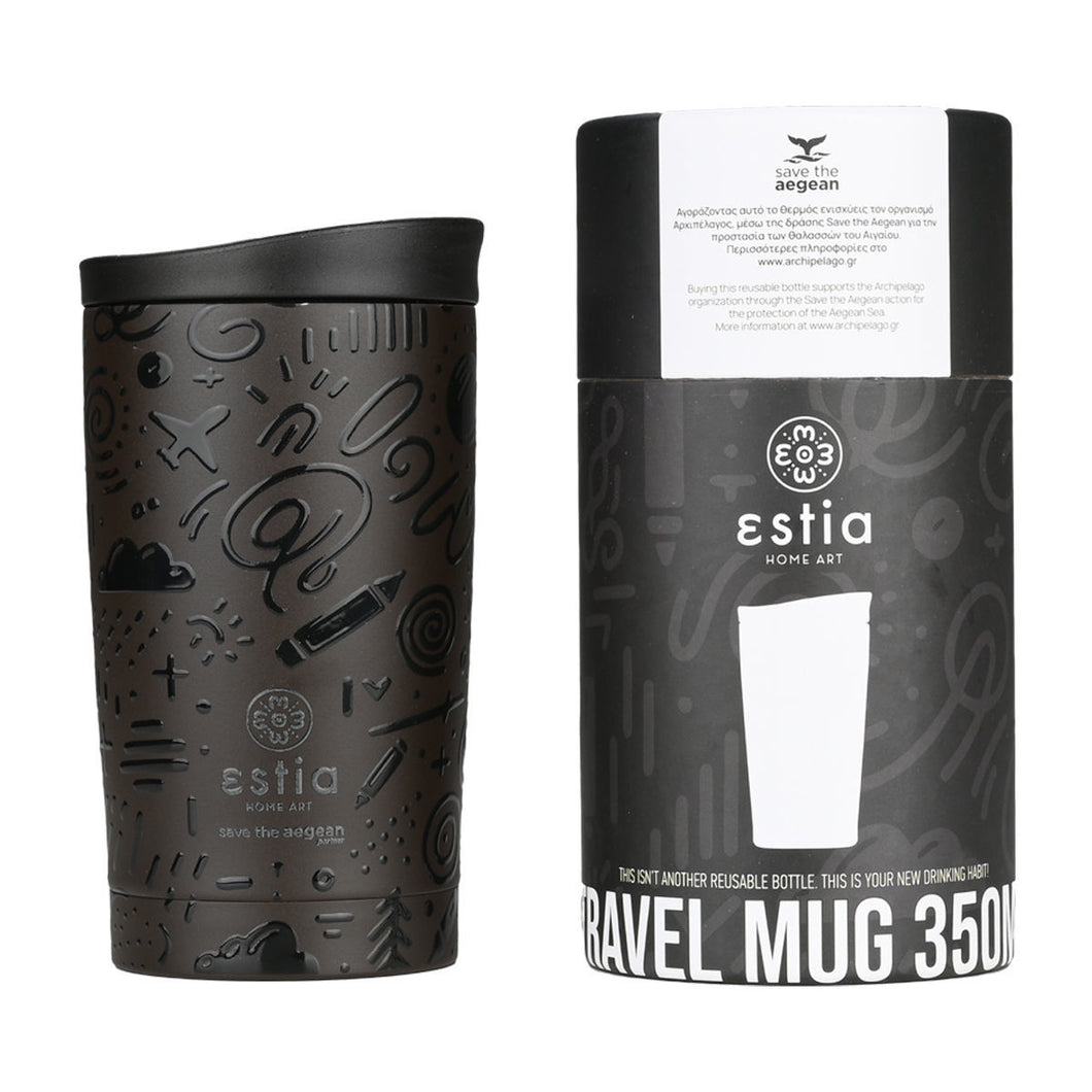 Θερμός Estia Travel Mug Save The Aegean 350ml Noir Echo