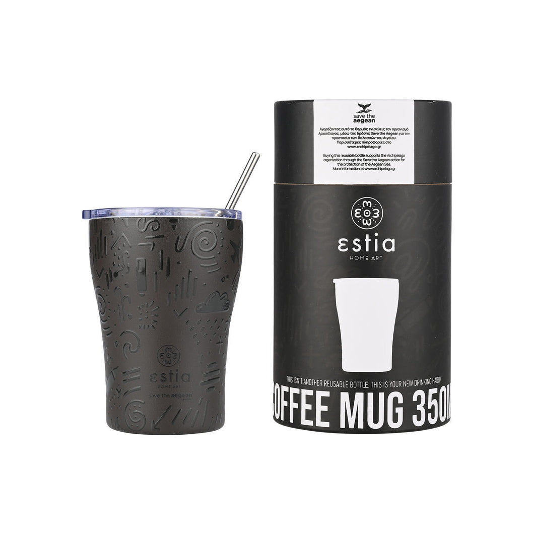 Θερμός Estia Coffee Mug Save The Aegean 350ml Noir Echo