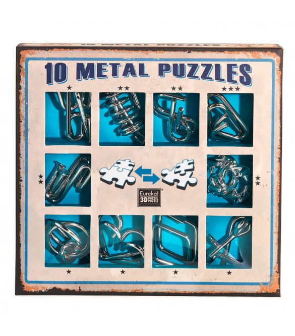 Παζλ - Γρίφος 10 Metal Puzzles - Μπλε Σετ