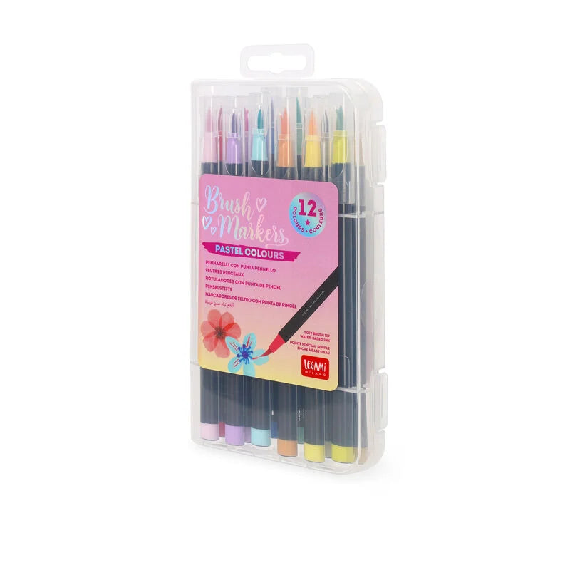 Μαρκαδόροι Legami Brush Markers Σετ των 12 - Pastel Colours