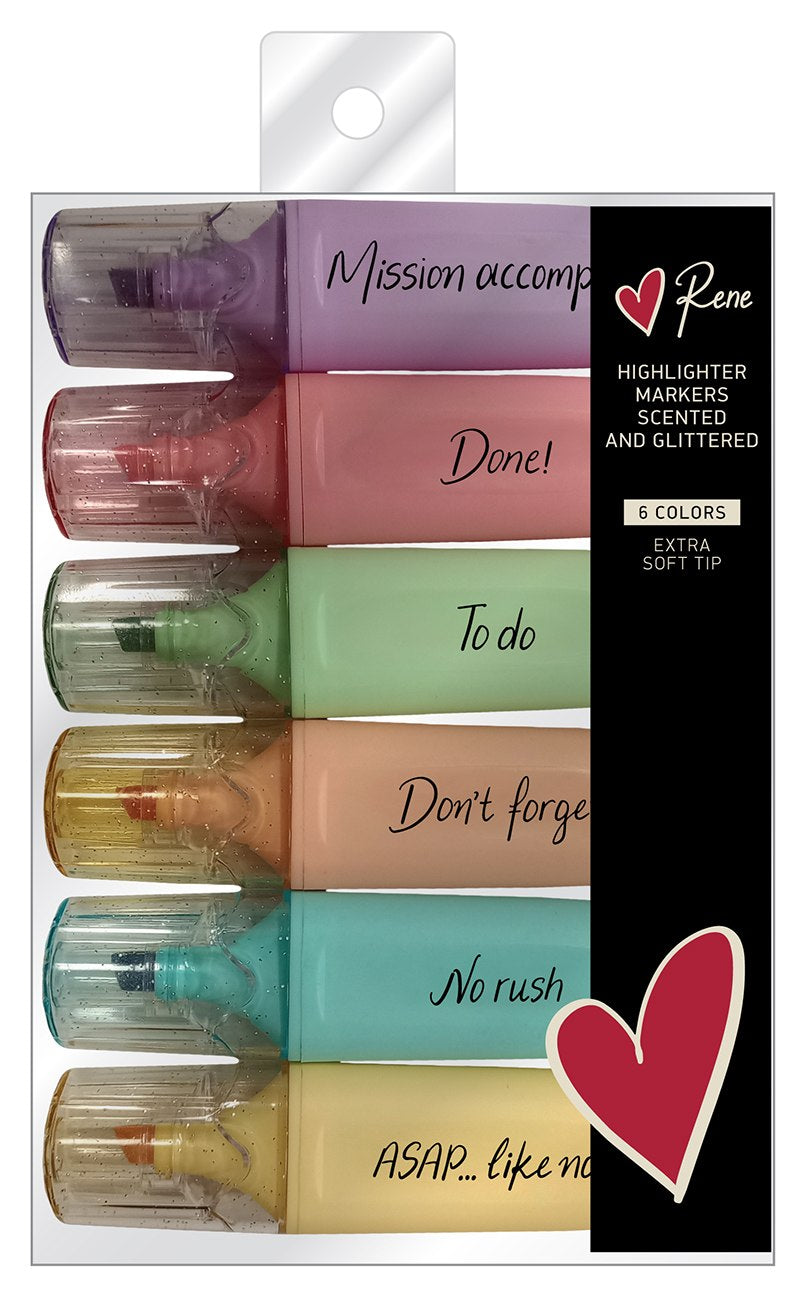 Μαρκαδόρος υπογράμμισης με άρωμα (6 σχέδια) - Ρενέ