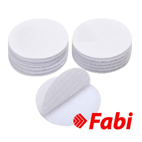 Velcro Στρόγγυλο 20mm 20 ζεύγη Αυτοκόλλητο Λευκό Fabi