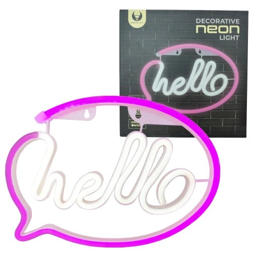 Forever Light Neon LED Light Hello FLNE15 Φωτιστικό - Pink / White