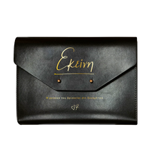 Φόρτωση εικόνας στο εργαλείο προβολής Συλλογής, Ατζέντα μαύρη με δερμάτινη θήκη / Εκείνη Ρενέ
