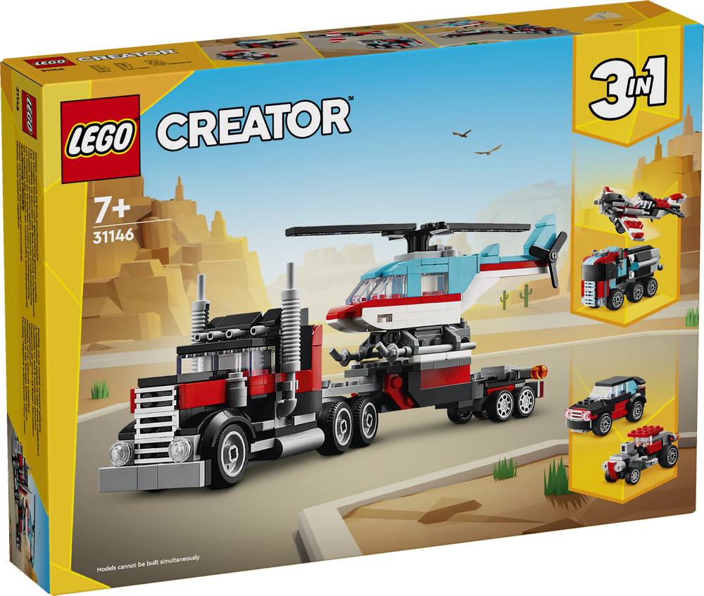 Lego Creator Flatbed Truck With Helicopter 3σε1