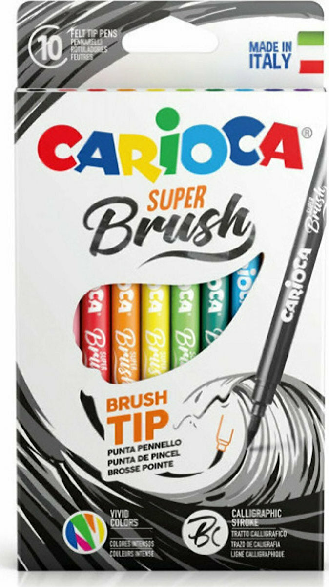 Μαρκαδόροι Carioca Super Brush 10χρώματα
